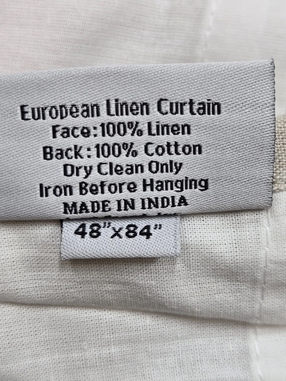 QUINCE Set Of 2 48x84 European Linen Curtains Flax 0060
